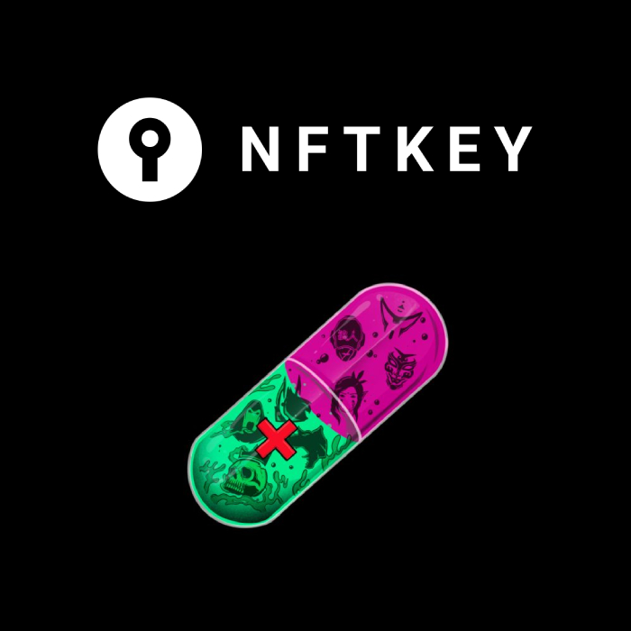 XV Fight logo with NFTKey logo on a black background